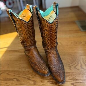 Brown Snakeskin Cowboy Boots